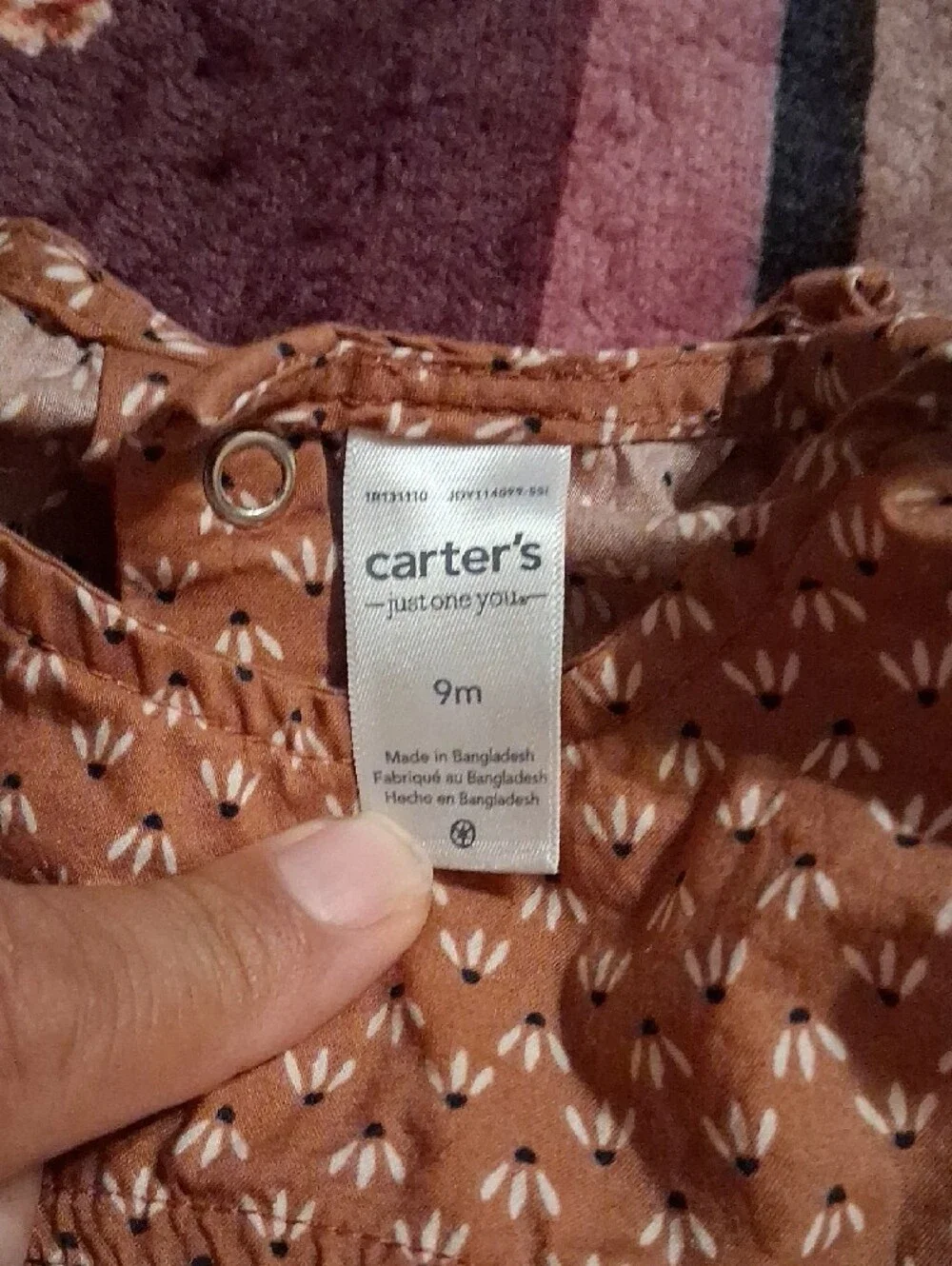 Carter's Rust Brown Floral Sundress with Matching Hat